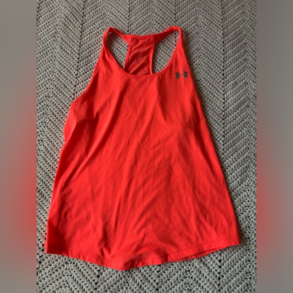 WOMENS XS\S UNDER ARMOUR TOP AND BOTTOM BUNDLE CORAL PINK AND BLACK - Picture 2 of 2